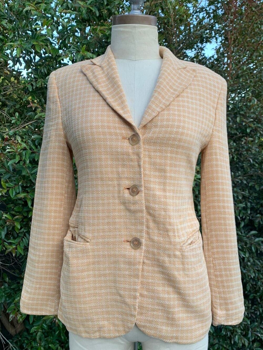 Vintage Antonio Fusco Milano Peach Wool Blazer Women’s 40